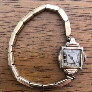 Ladies Bulova Tank Wrist Watch Expand Band